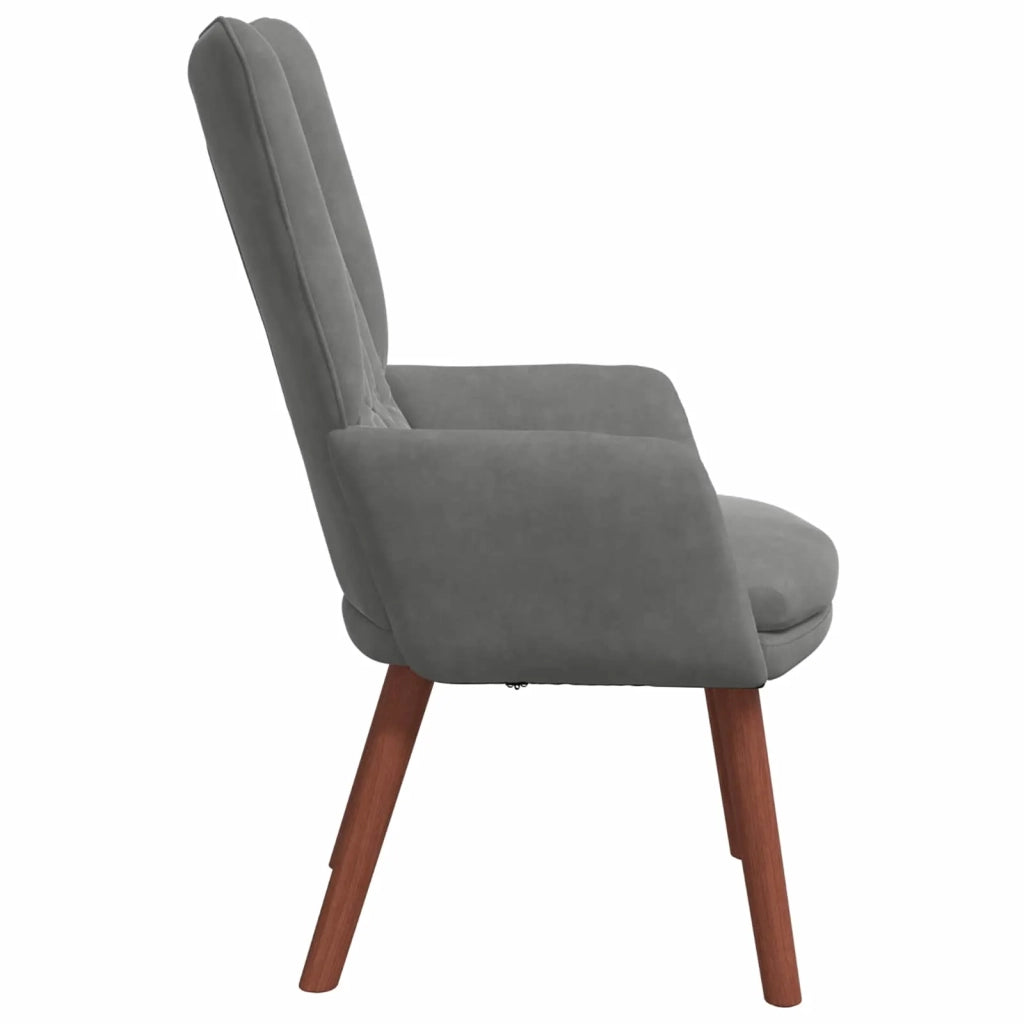 Poltrona | Sedia Relax Grigio scuro 63 x 67 x 94 cm Velluto