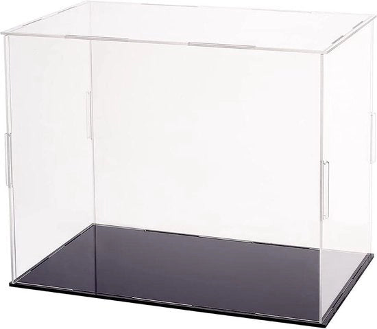 Cassetti di Display per Minifigure in Plastica 26 x 16 x 20.5 cm - Scatola di Display trasparente a prova di polvere per Action Figure - Base di Display in Nero per Modelli Blocchi da Costruire Bambole e Collezioni