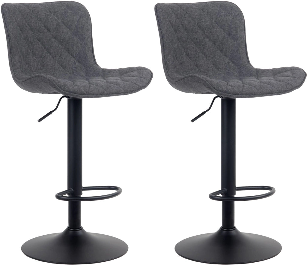 Sgabello Emma Bar Set di 2 nero,Tessuto