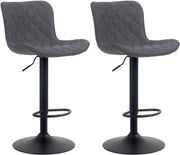 Sgabello Emma Bar Set di 2 nero,Tessuto