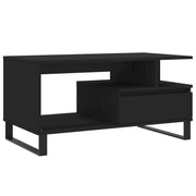 Tavolino da salotto | Tavolino da caff¨¨ | Tavolino da Soggiorno Nero 90x49x45 cm in Legno Multistrato