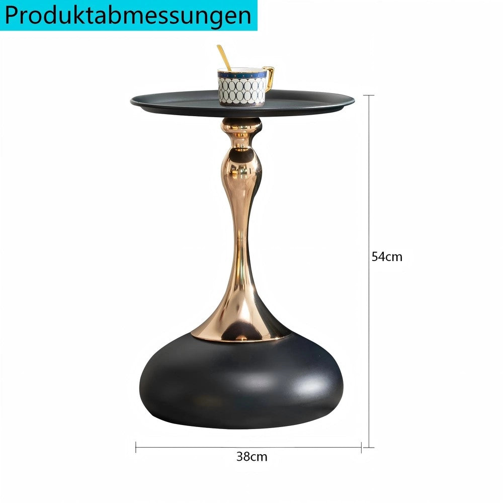 Tavolino Rotondo da Salotto ¨C MINIMAL ¨C Metallo Nero, 38 cm
