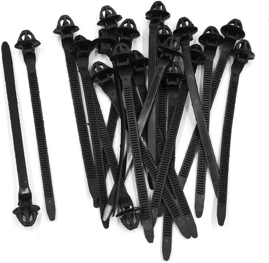 Cablettes per cavi in metallo nero da 5 x 120mm, da 20 pezzi per fissare i cavi.