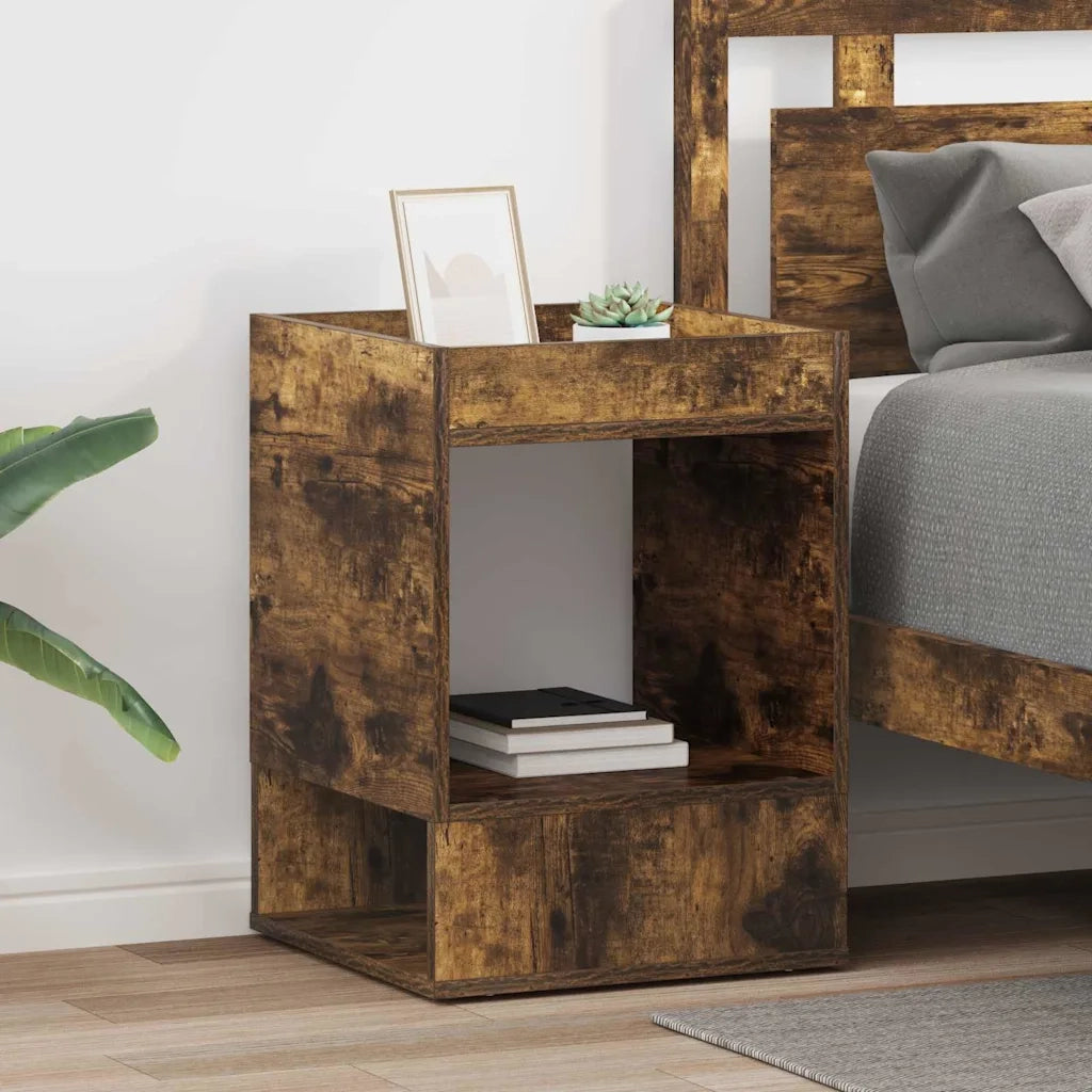 Tavolino 2 pcs Rovere fumé 40 x 40 x 56 cm Legno multistrato