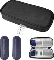 Borsa raffreddante per penne insuliniche per diabetici - Borsa di farmaci con 2 batterie raffreddanti - Amichevole per viaggi aerei - Scatola raffreddante per siringhe