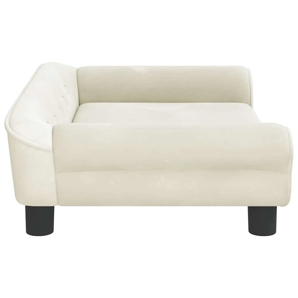 Cuccia per cani a forma di cesto comoda 70 x 48 x 22 cm velluto crema 02_0042884