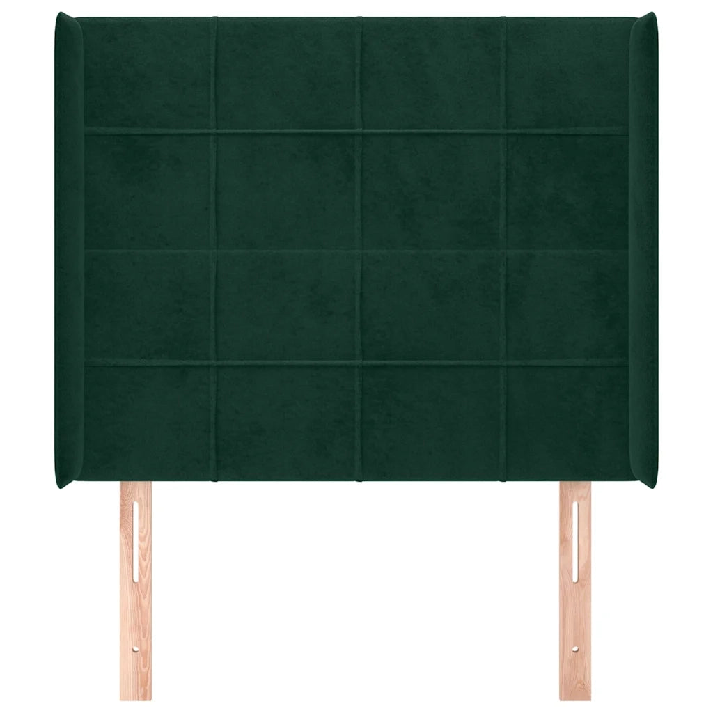 Testiera ad Orecchio Verde Scuro 103x16x118/128cm in Velluto cod mxl 52818