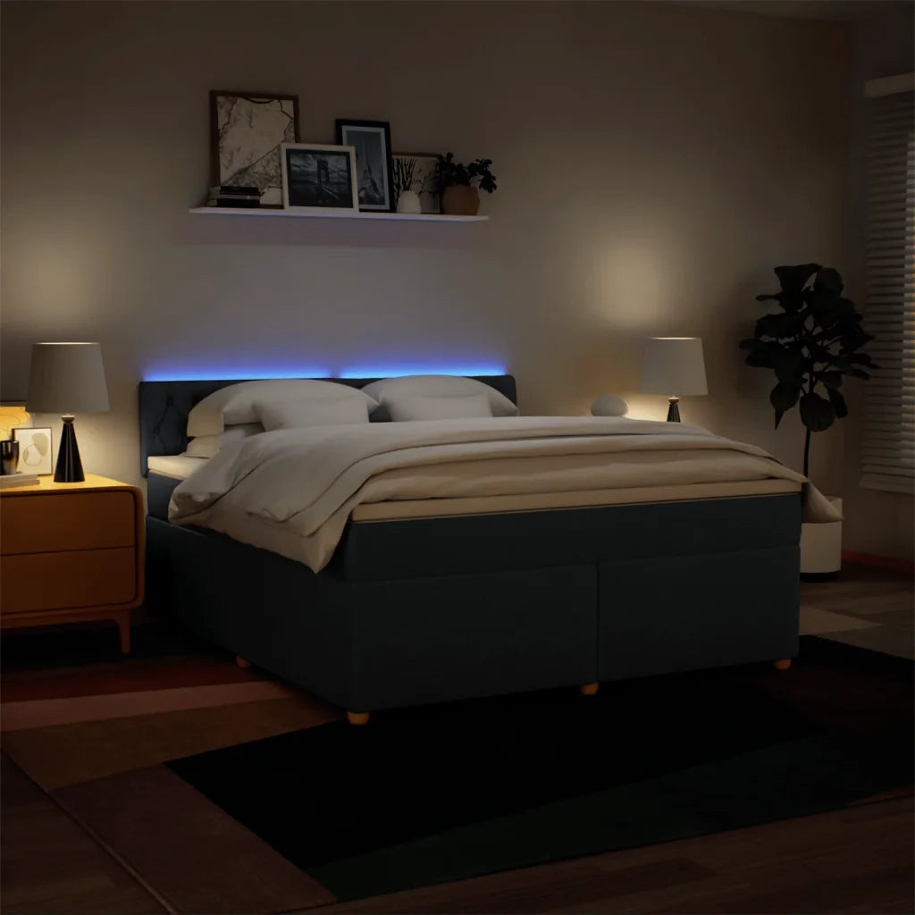 Giroletto a Molle con Materasso Blu 180x200 cm in Tessuto 3289072