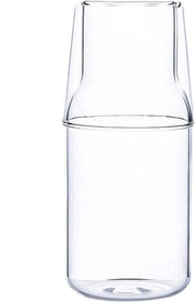 Set di caraffa da notte - becher da notte in vetro - set da notte con caraffa - caraffa da notte in vetro trasparente - 360 ml