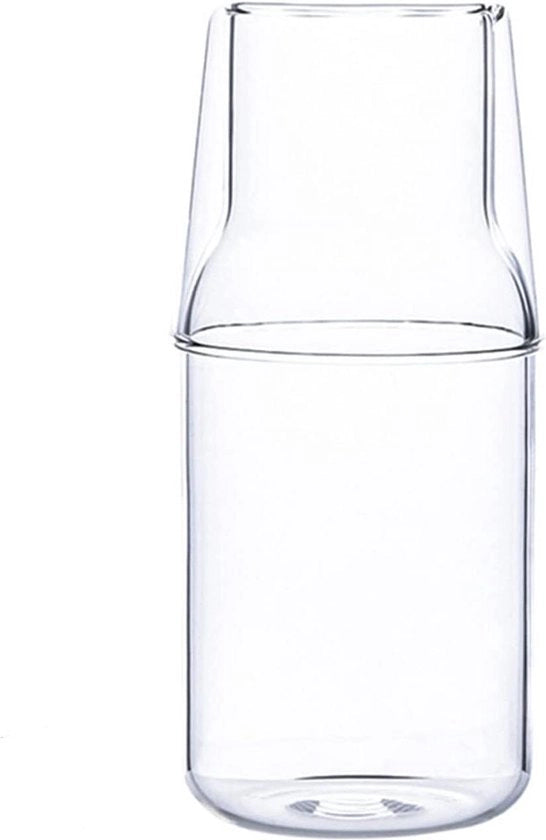 Set di caraffa da notte - becher da notte in vetro - set da notte con caraffa - caraffa da notte in vetro trasparente - 360 ml