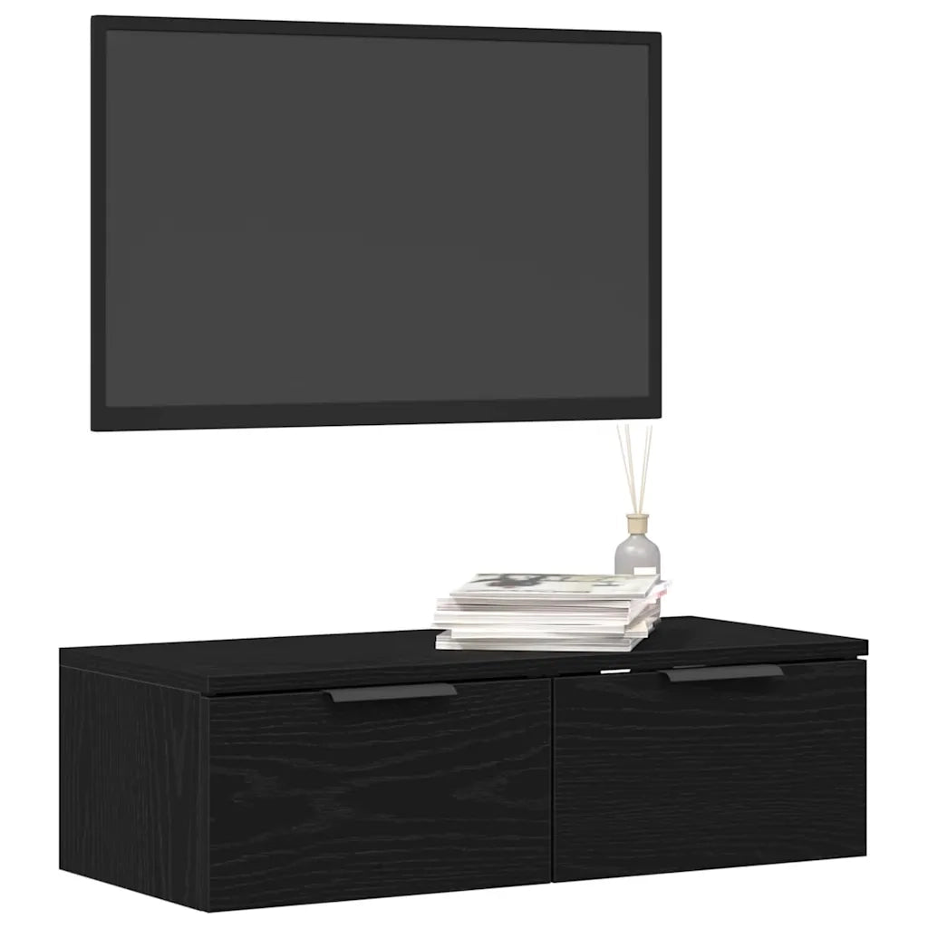 Armadietto a muro Rovere Nero 68 x 30 x 20 cm Legno multistrato 862776
