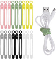 Organizzatore di Cavi in Silicone - 18 pezzi - Organizzatore di Cavi - Silicone Elastico - Multifunzionale - Riciclabile - Design Carino - Organizzatore di Cavi