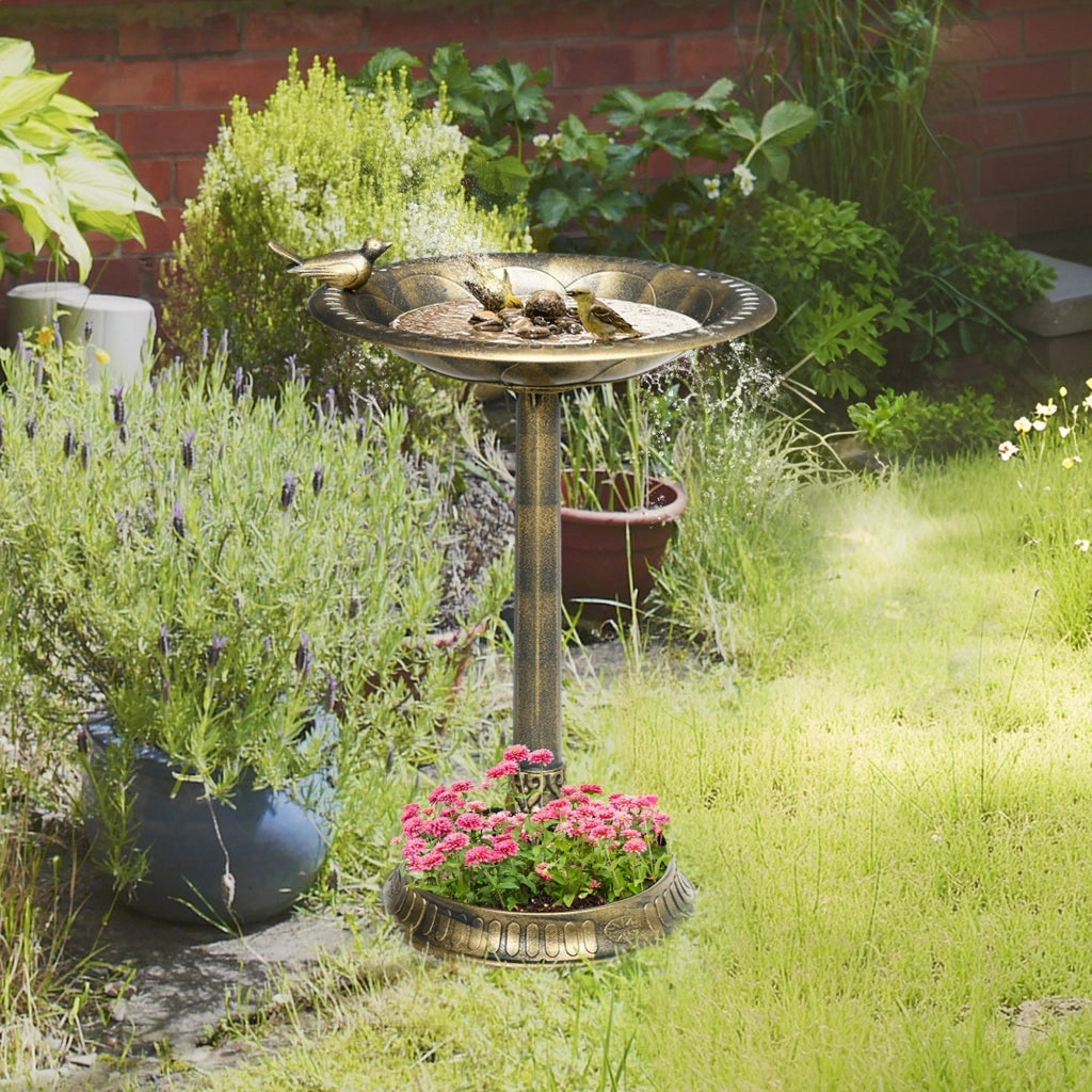 Fontana per uccelli da giardino ¨C zephmum ¨C Bronce, 2 vaschette, design retr¨°