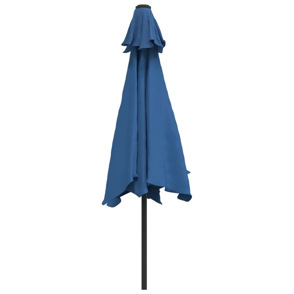 Ombrellone da Esterni con LED e Palo in Acciaio 300 cm Azzurro cod mxl 21052