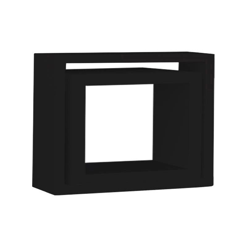 MENSOLE CHIUSE A FORMA QUADRATA 2 PZ 25X40-20X35  IN COLORAZIONE NERA OKX