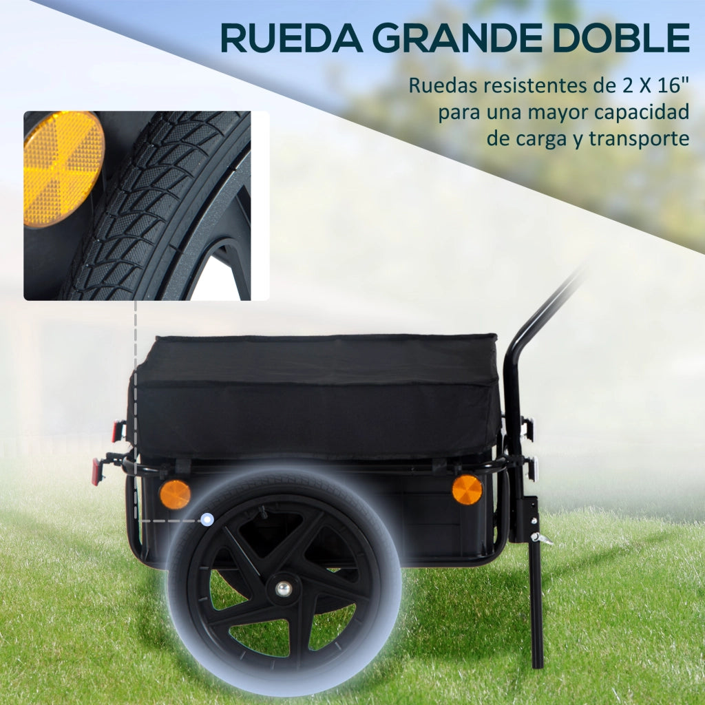 Carrello Bicicletta 40 kg ¨C zephmum ¨C Oxford Nero 144x59x80 cm