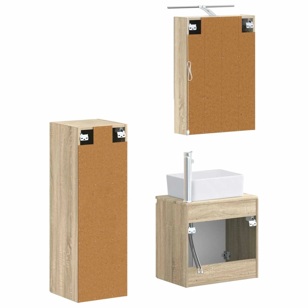 Set di mobili per il bagno 4 pcs Rovere Sonoma 3407441