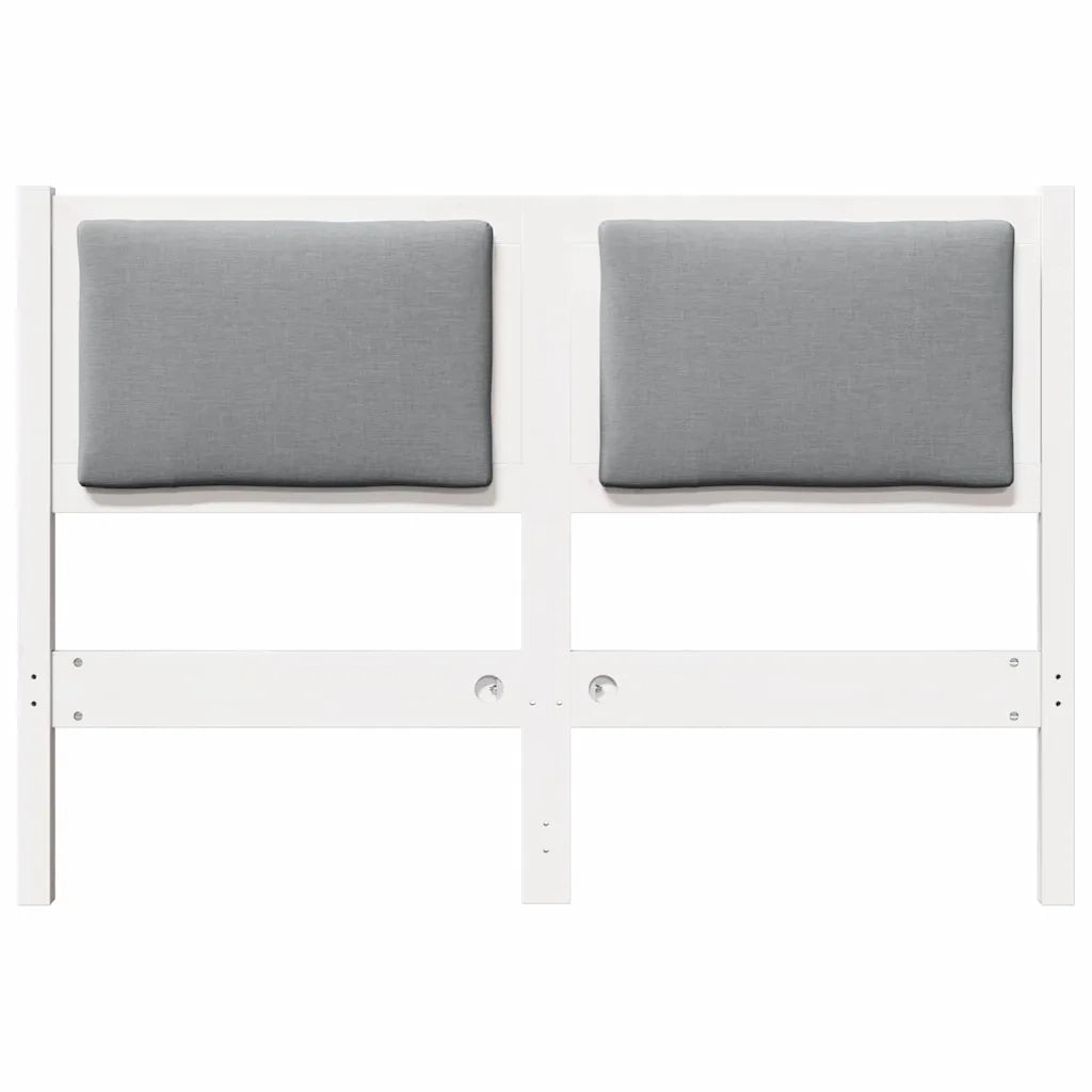 Testiera Altro Bianco 135 cm Legno di pino massello 878963