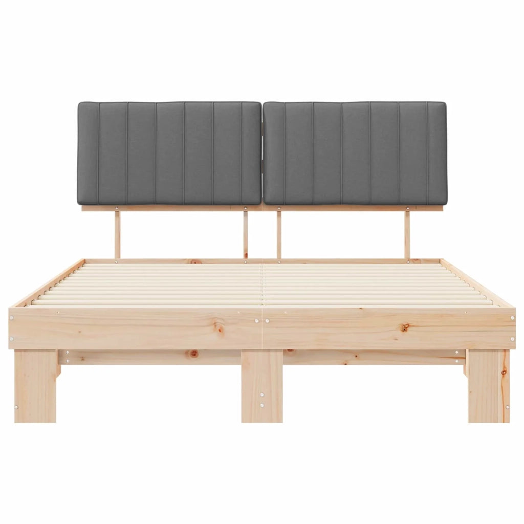 Letto con Testiera Rivestita Grigio chiaro 160 x 200 cm