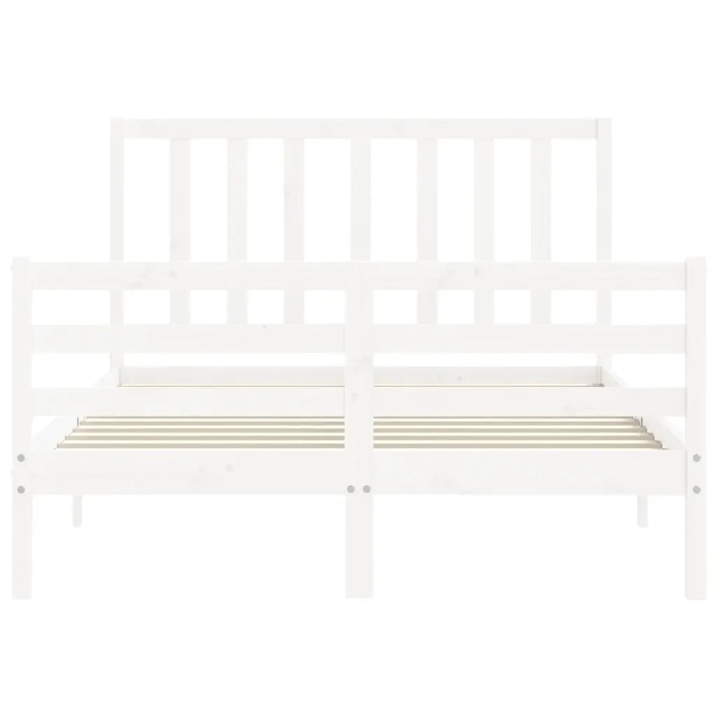 Giroletto senza Materasso-Struttura Letto Bianco 140x200 cm Legno Massello Pino 318926