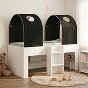 Letto con Tunnel 4 pcs Bianco e Nero Legno ingegnerizzato 3423490