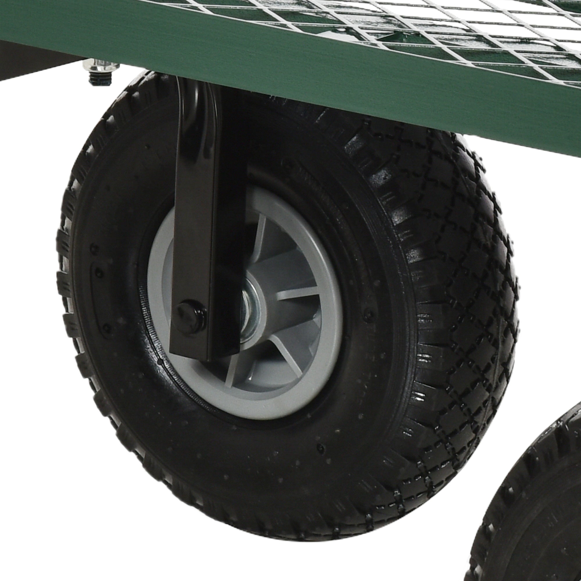 Carrello da Giardino 94x48.5x100 cm Capacità 150 kg in Acciaio Nero e Verde