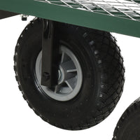 Carrello da Giardino 94x48.5x100 cm Capacità 150 kg in Acciaio Nero e Verde