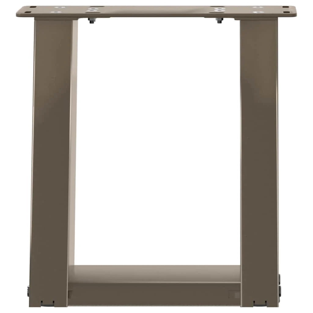 Set di 2 gambe per tavolino da caffè angolate a forma di U dal design moderno 30 x 30 cm con piedini livellatori in acciaio naturale 02_0057024