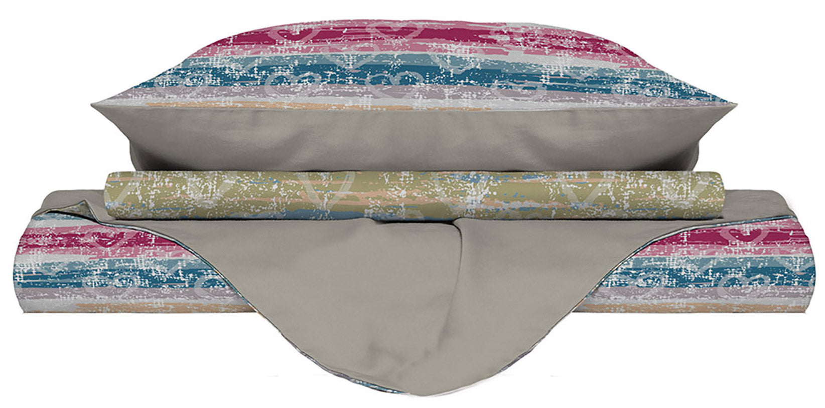 Copripiumino 1 Piazza e Mezzo con Federe Stampato Love Lines