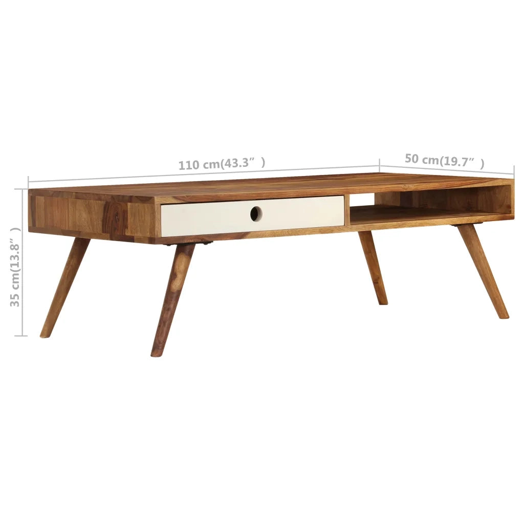 Tavolino da Salotto 110x50x35 cm in Legno Massello di Acacia 246223