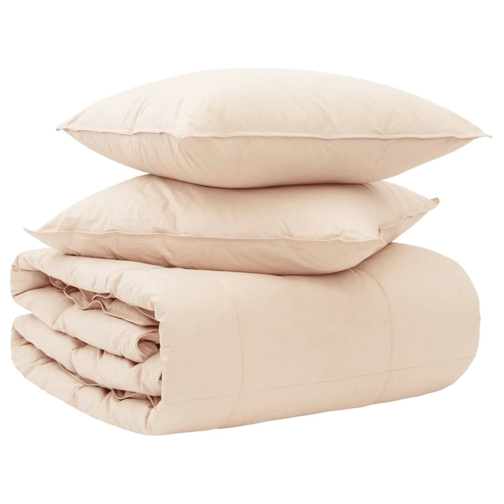 Set di Piumoni 2 pz 140 x 220 cm Tutte le stagioni Beige 3431663
