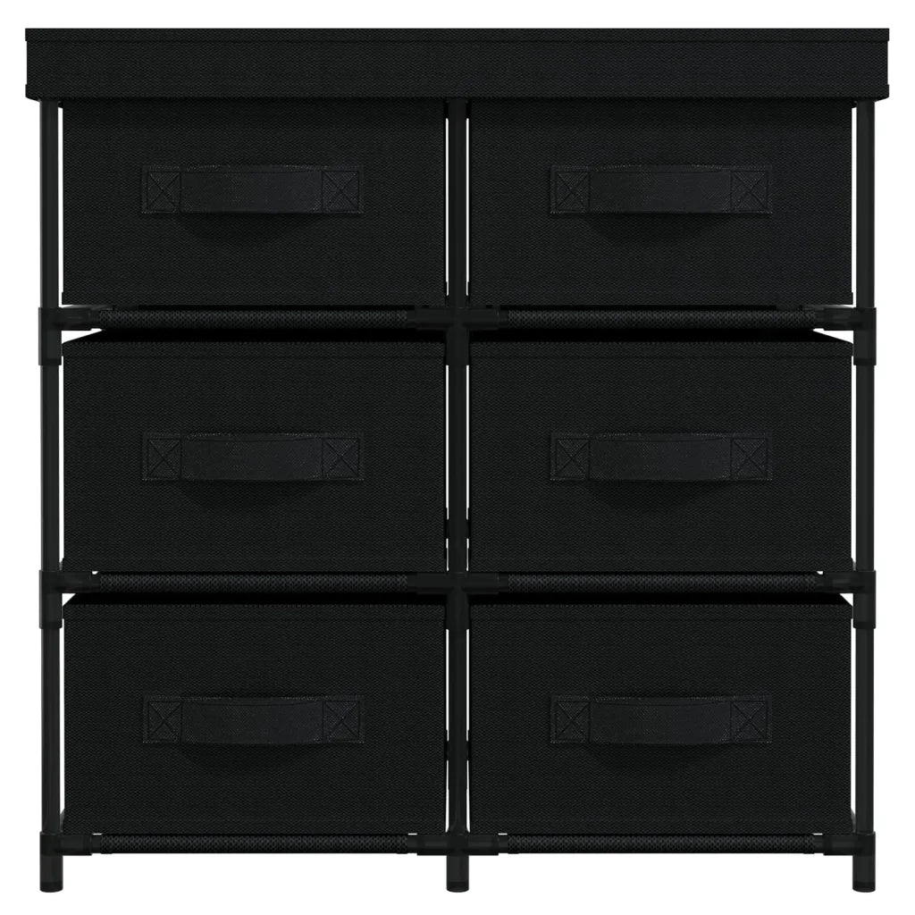 Armadietto con 6 Cassetti 55x29x55 cm Nero in Acciaiocod mxl 121014