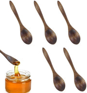 Set di 5 cucchiai in legno, piccolo cucchiaio di mescolare in Nanmu naturale, per mescolare, rovesciare, cucinare, cucchiaio in legno per cioccolata calda, miele, caffè, tè, accessori da cucina
