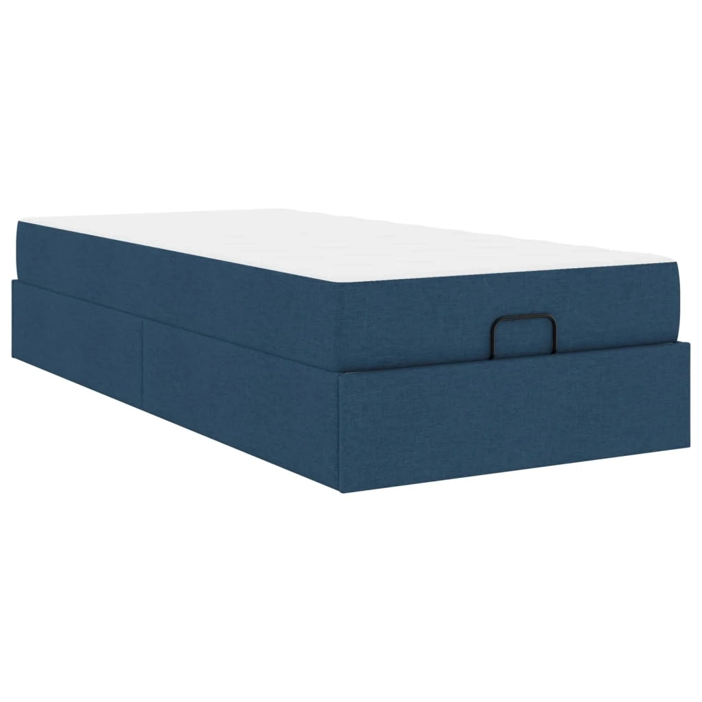 Struttura letto con materasso 2 pcs Blu Tessuto