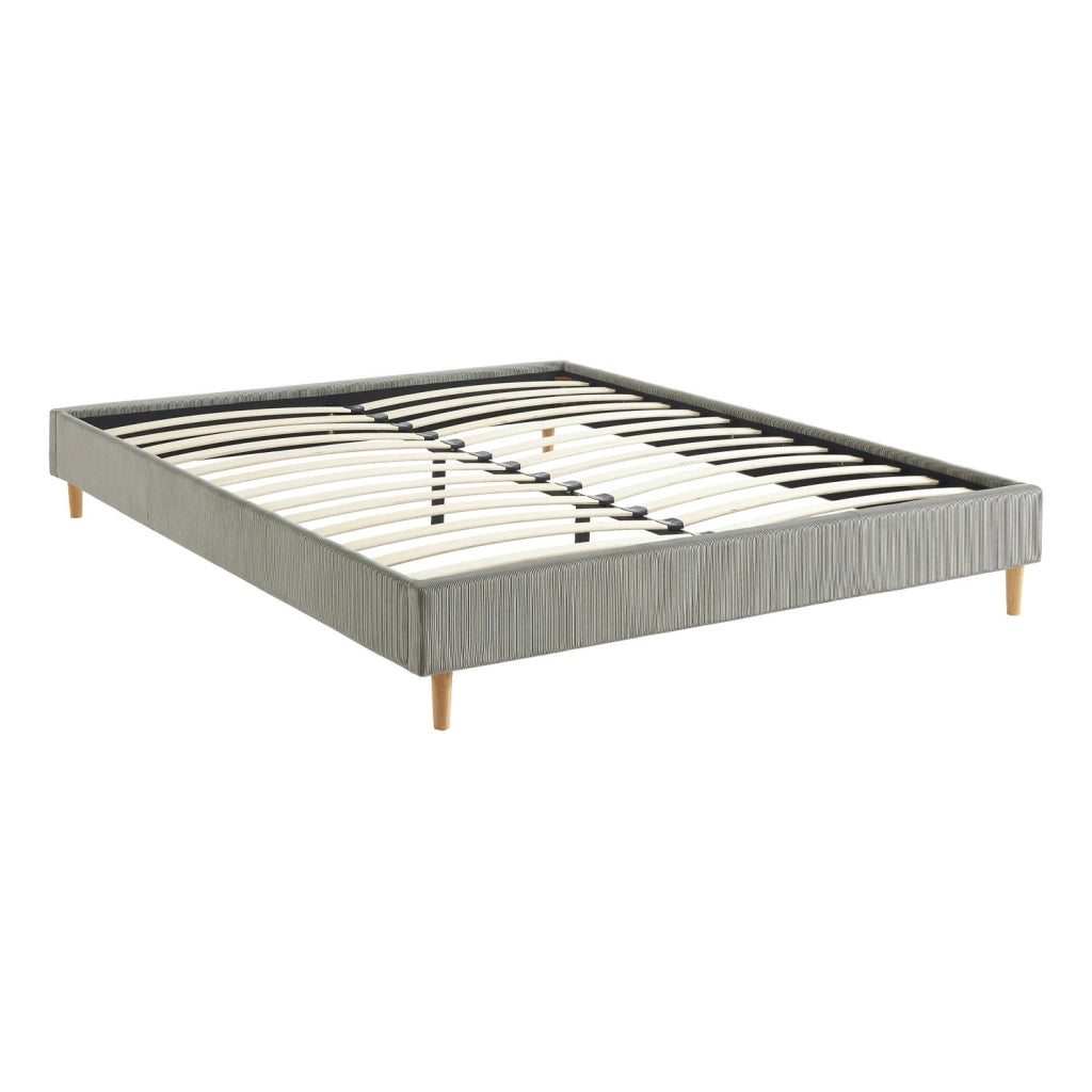 Struttura letto in velluto a coste fini con rete a doghe, 160x200cm,