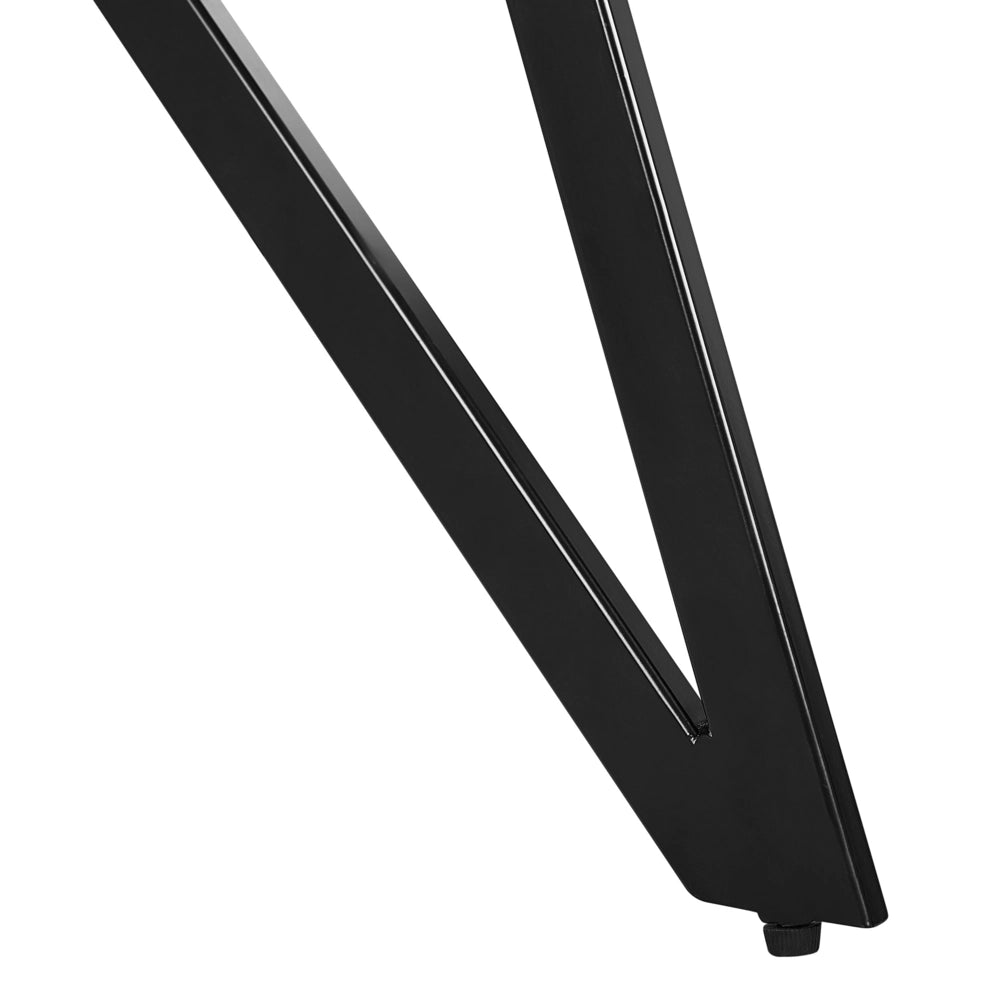 Tavolo da pranzo effetto cemento 160 x 90 cm gambe in metallo Nero cucina industriale