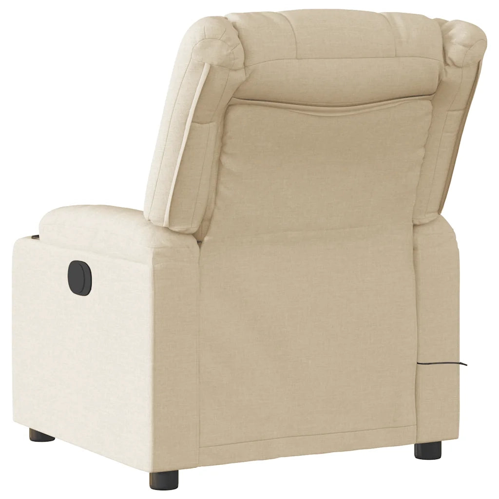 Poltrona Reclinabile Massaggiante Elettrica Crema in Tessuto 3310259