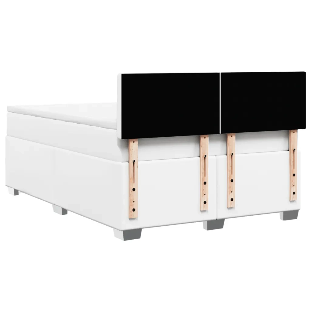 Giroletto a Molle con Materasso Bianco 140x190 cm in Similpelle