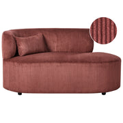 Chaise longue con rivestimento in velluto a coste rosso e cuscino decorativo lato sinistro