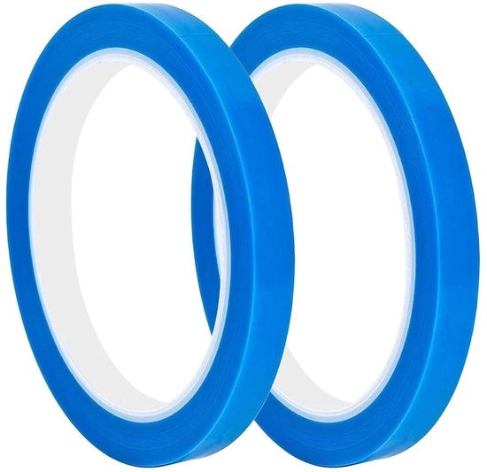 Tecnoisolante a rulli 2x 10mm x 50m Nastro PET Resistente al Calore Blu per Elettronica e Lavori di Fai da Te