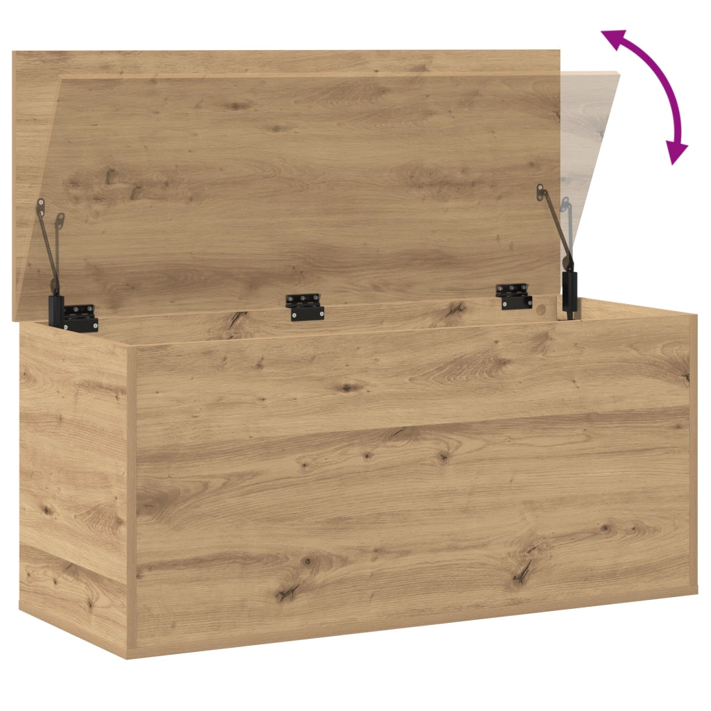 Scatola di stoccaggio  con coperchio Rovere Artigianale 100x42x46 cm Legno ingegnerizzato