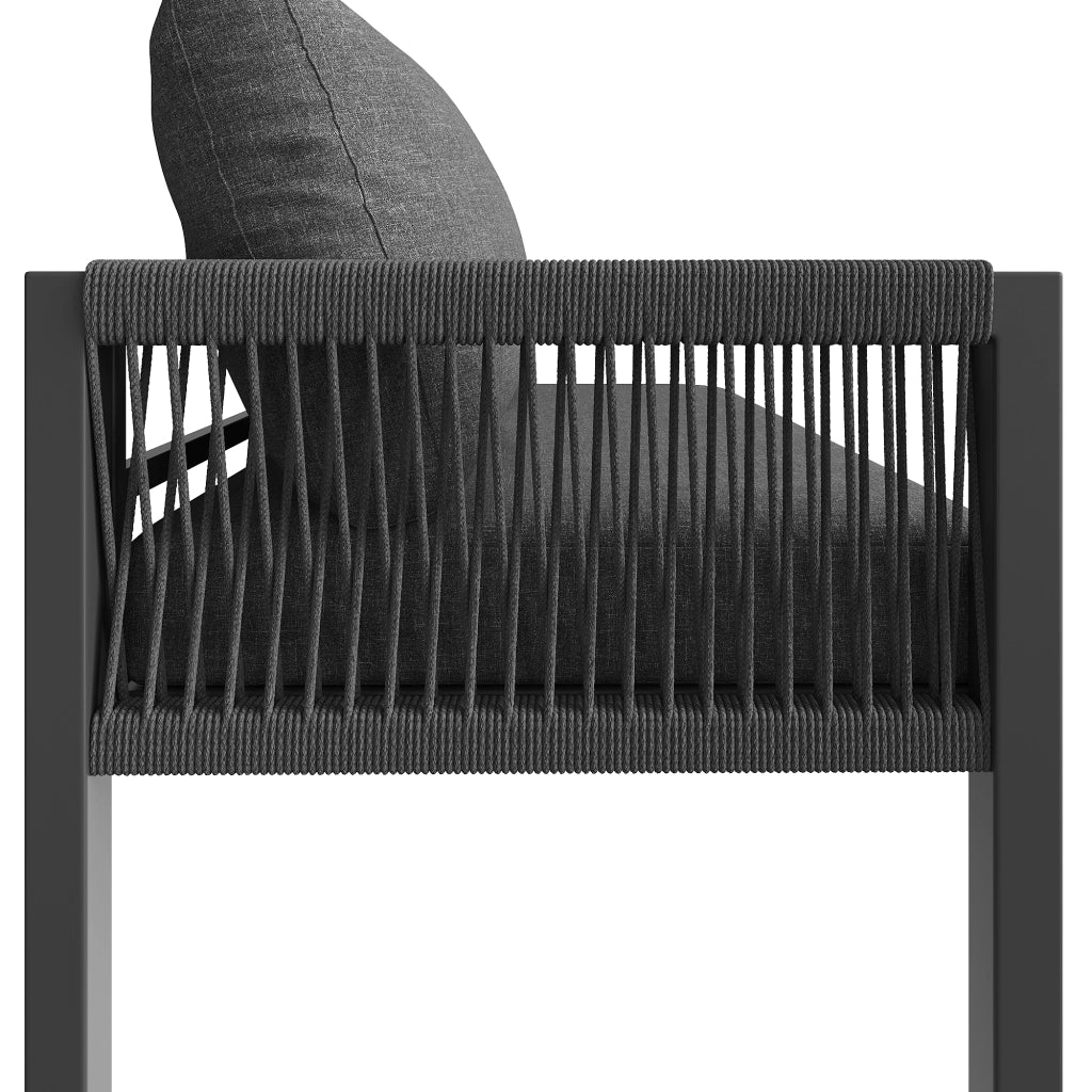 Mobili da Giardino con 3 Divani 2 Posti; 1 Poltrona; 1 Panca e 1 Tavolino; Ferro; Grigio