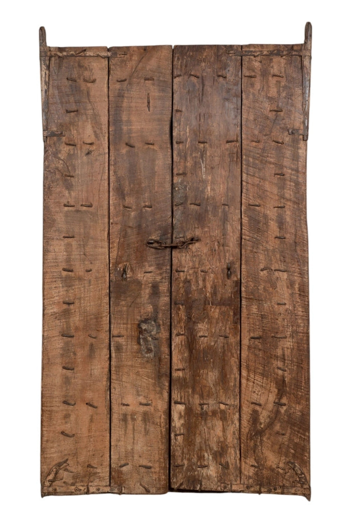 Biscottini Porta portone in legno massello e ferro da interno o da esterno vecchia e antica medievale
