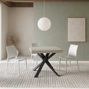 Tavolo allungabile 90/194x90 cm Clerk cashmere gambe antracite