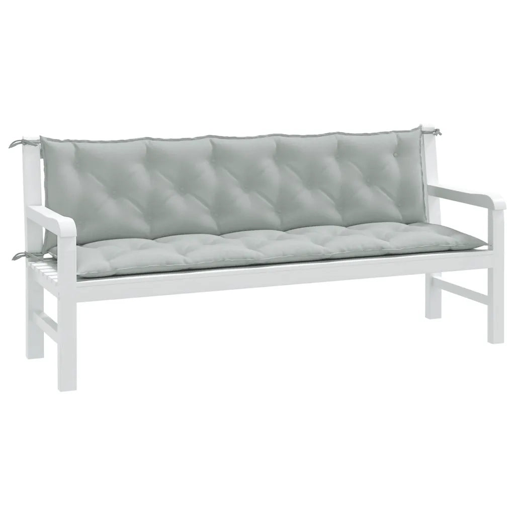 Cuscini Panca Giardino 2 pz-Set di 2 Cuscini per panchina da esterno Grigio Chiaro M¨¦lange 180x50x7 cm