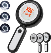 Verglassio a 30X con 21 LED - Lettore per Seniores - Grande Ispezione Monete Timbri Carta - Degenerazione Maculare - Verglassio Illuminato