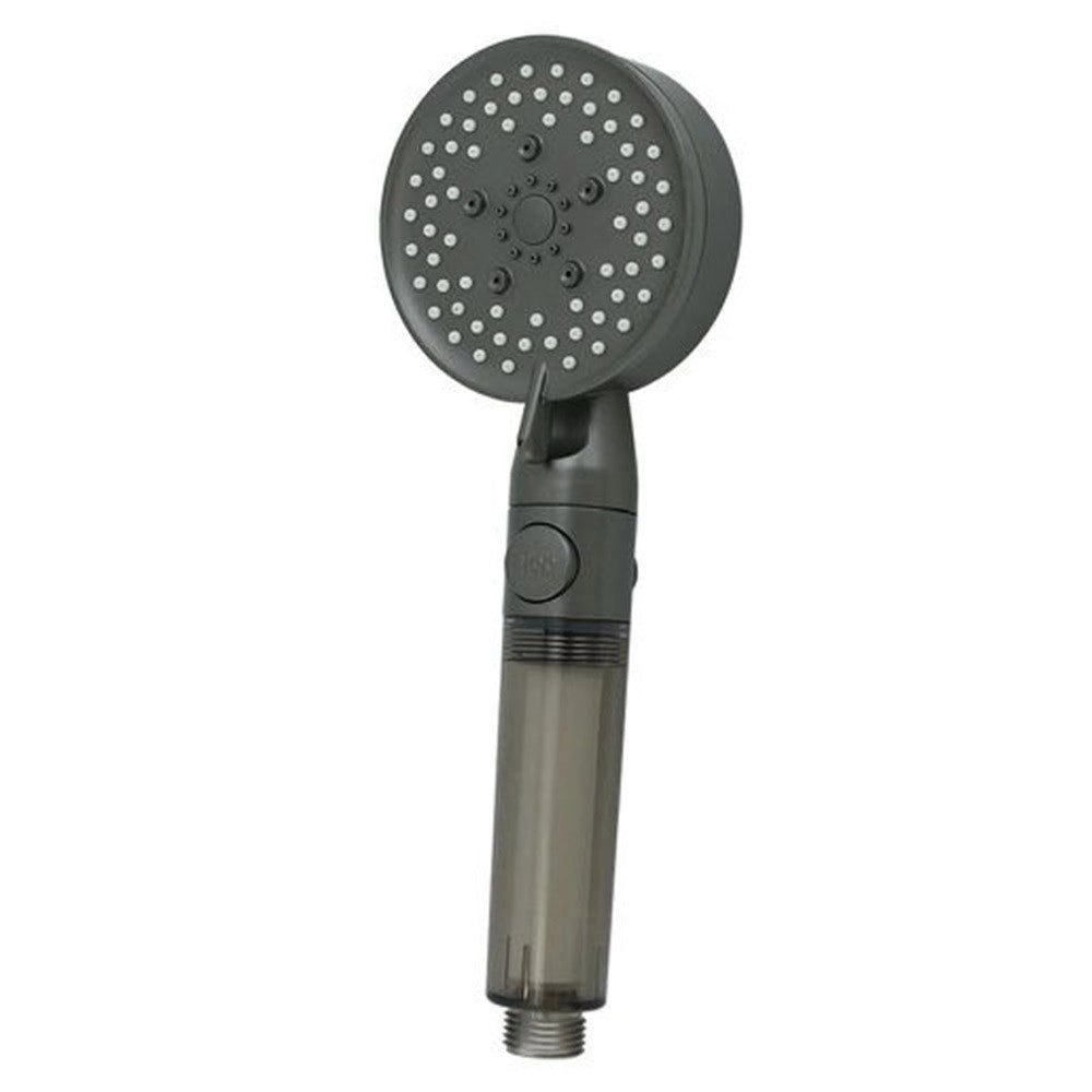 Trade Shop - Doccetta Multigetto Soffione Doccia Filtrato Bagno Pulsante Moderno Filtro Grigio 87528 -