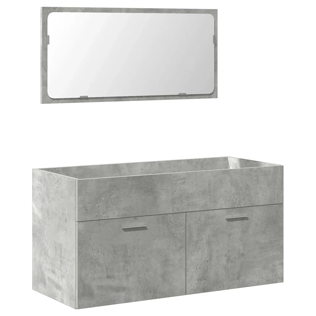 vidaXL Set Mobili da Bagno 4 pz Grigio Cemento in Legno Multistrato
