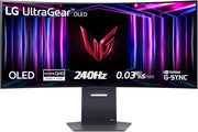 UltraGear OLED 34GS95QE Monitor Gaming 34", 21:9 Curvo (800R), WQHD (3440x1440), OLED, 240Hz, 0,03ms (GtG), G-Sync, FreeSync Premium Pro, HDR 400 True Black, HDMI 2.1, DisplayPort, Nero