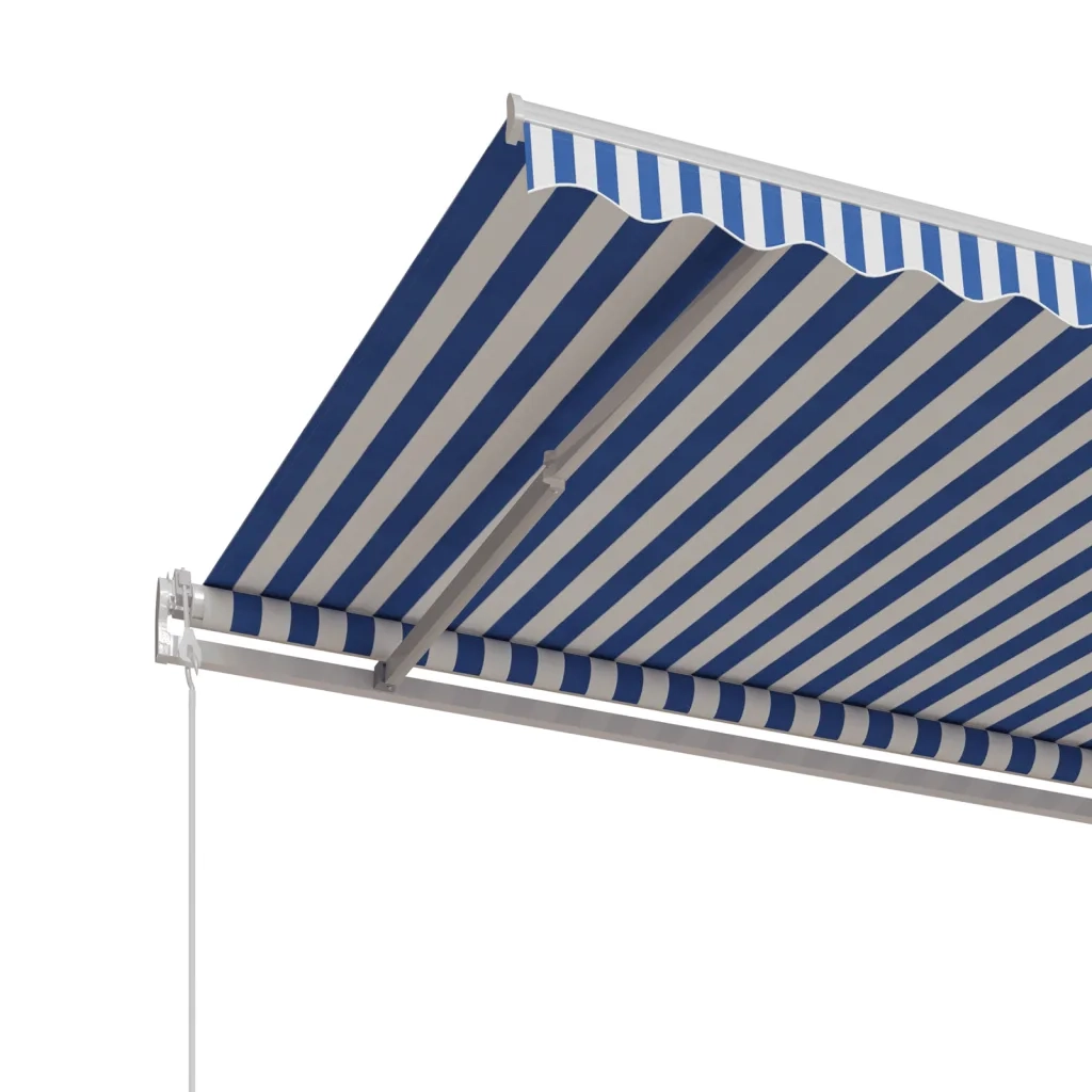 Tenda da Sole Retrattile Automatica 400x350 cm Blu e Bianca 3068986